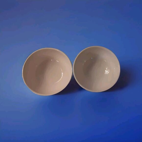 Tabletops Gallery Ceramic Bowls Hand Painted Button Christmas Tree Set of 2 - Picture 2 of 5